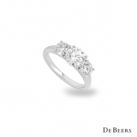 De Beers Platinum Diamond Classic Three Stone Ring 1.22ct G/SI1 XXX De Beers Platinum Diamond Classic Three Stone Ring 1.22ct G/SI1 XXX